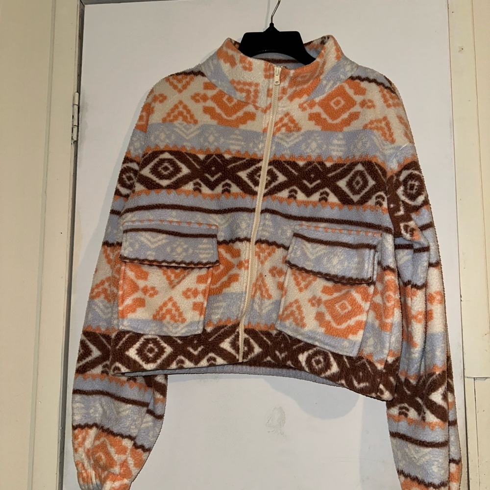 SO Soft Fleece Jacket with Geometric Patterns